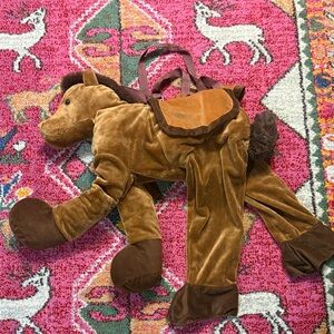 Brown Horse Plush cowboy costume